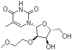 CAS # 163759-49-7, 2'-O-(2-Methoxyethyl)-5-methyluridine, 1-[(2R,3R,4R,5R)-4-hydroxy-5-(hydroxymethyl)-3-(2-methoxyethoxy)oxolan-2-yl]-5-methylpyrimidine-2,4-dione