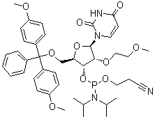 CAS # 163759-97-5, 5'-O-[Bis(4-methoxyphenyl)phenylmethyl]-2'-O-(2-methoxyethyl)uridine 3'-[2-cyanoethyl bis(1-methylethyl)phosphoramidite]