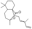 CAS # 1639257-37-6, 12E,14-Labdadien-20,8beta-olide, 5,5,9-trimethyl-12-(3-methylpenta-2,4-dienyl)-10-oxatricyclo[7.2.1.01,6]dodecan-11-one