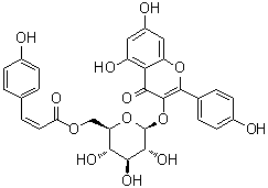 CAS # 163956-16-9, Kaempferol 3-beta-D-(6-O-cis-p-coumarylglucopyranoside), Kaempferol 3-O-(6''-O-cis-p-coumaroyl)-O-beta-glucoside, Kaempferol 3-O-beta-D-(6-O-cis-4-hydroxycinnamoyl)glucopyranoside, cis-Tiliroside