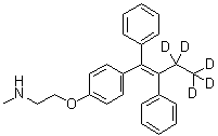CAS 登录号：164365-16-6, 2-[4-[(1Z)-1,2-二苯基-1-丁烯-1-基-3,3,4,4,4-d<sub>5</sub>]苯氧基]-N-甲基乙胺