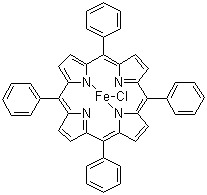 structure of CAS# 16456-81-8, 5,10,15,20-Tetraphenyl-21H,23H-porphine iron(III) chloride