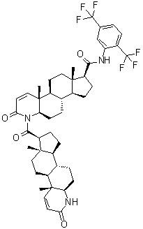 CAS 登录号：1648593-70-7, (4aR,4bS,6aS,7S,9aS,9bS,11aR)-N-[2,5-二(三氟甲基)苯基]-2,4a,4b,5,6,6a,7,8,9,9a,9b,10,11,11a-十四氢-4a,6a-二甲基-2-氧代-1-[[(4aR,4bS,6aS,7S,9aS,9bS,11aR)-2,4a,4b,5,6,6a,7,8,9,9a,9b,10,11,11a-十四氢-4a,6a-二甲基-2-氧代-1H-茚并[5,4-f]喹啉-7-基]羰基]-1H-茚并[5,4-f]喹啉-7-甲酰胺