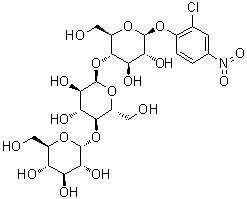structure of CAS# 165522-16-7, 2-氯-4-硝基苯基 O-alpha-D-吡喃葡萄糖基-(1→4)-O-alpha-D-吡喃葡萄糖基-(1→4)-beta-D-吡喃葡萄糖苷