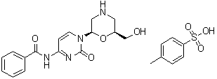 CAS 登录号：166239-52-7, (2R-顺式)-N-[1,2-二氢-1-[6-(羟基甲基)-2-吗啉基]-2-氧代-4-嘧啶基]-苯甲酰胺单(4-甲基苯磺酸)盐