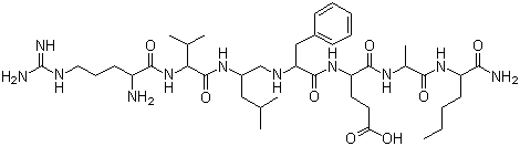 CAS # 167875-35-6, (S)-N-[2-[(N-L-Arginyl-L-valyl)amino]-4-methylpentyl]-L-phenylalanyl-L-alpha-glutamyl-L-alanyl-L-norleucinamide