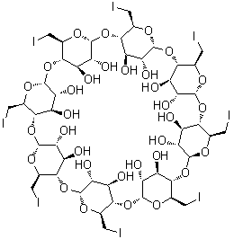 structure of CAS# 168296-33-1, 6A,6B,6C,6D,6E,6F,6G,6H-八脱氧-6A,6B,6C,6D,6E,6F,6G,6H-八碘-gamma-环糊精