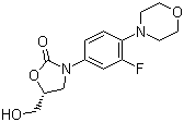 structure of CAS# 168828-82-8, (5R)-3-[3-氟-4-(4-吗啡啉基)苯基]-5-羟甲基-2-恶唑烷酮