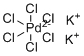 CAS # 16919-73-6, Dipotassium hexachloropalladate, Potassium hexachloropalladate