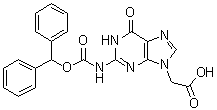 structure of CAS# 169287-79-0, 2-[[(二苯基甲氧基)羰基]氨基]-1,6-二氢-6-氧代-9H-嘌呤-9-乙酸