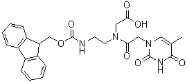 structure of CAS# 169396-92-3, N-[2-(3,4-二氢-5-甲基-2,4-二氧代-1(2H)-嘧啶基)乙酰基]-N-[2-[[(9H-芴-9-基甲氧基)羰基]氨基]乙基]甘氨酸