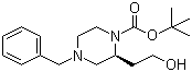structure of CAS# 169447-92-1, (S)-4-Benzyl-2-(2-hydroxyethyl)piperazine-1-carboxylic acid tert-butyl ester