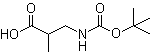 structure of CAS# 16948-10-0, 3-[(tert-Butoxycarbonyl)amino]-2-methylpropanoic acid