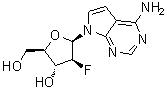 structure of CAS# 169516-61-4, 7-(2-Deoxy-2-fluoro-beta-D-arabinofuranosyl)-7H-pyrrolo[2,3-d]pyrimidin-4-amine