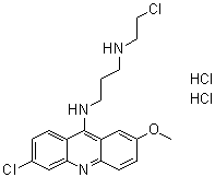 structure of CAS# 17070-45-0, 2-Methoxy-6-chloro-9-(2-chloroethylaminopropylamino)acridine dihydrochloride