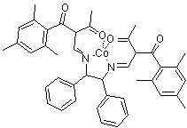 structure of CAS# 171200-71-8, [(1S,2S)-N,N'-Bis[3-oxo-2-(2,4,6-trimethylbenzoyl)butylidene]-1,2-diphenylethylenediaminato]cobalt(II)