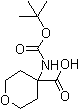 structure of CAS# 172843-97-9, 4-[(tert-Butoxycarbonyl)amino]tetrahydro-2H-pyran-4-carboxylic acid