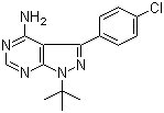3-(4-Chlorophenyl)-1-(1,1-dimethylethyl)-1H-pyrazolo[3,4-d]pyrimidin-4-amine molecular structure (CAS 172889-27-9)