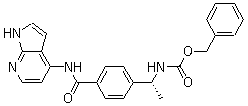 structure of CAS# 173897-93-3, (R)-[1-[4-[(1H-吡咯并[2,3-b]吡啶-4-氨基)羰基]苯基]乙基]氨基甲酸苯甲酯