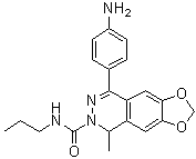 structure of CAS# 173952-44-8, 8-(4-Aminophenyl)-5-methyl-N-propyl-1,3-dioxolo[4,5-g]phthalazine-6(5H)-carboxamide