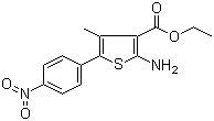 structure of CAS# 174072-89-0, 2-氨基-4-甲基-5-(4-硝基苯基)-3-噻吩羧酸乙酯