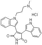 structure of CAS# 176504-36-2, 3-[1-[3-(二甲基氨基)丙基]-1H-吲哚-3-基]-4-(1H-吲哚-3-基)-1H-吡咯-2,5-二酮单盐酸盐