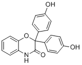 CAS # 17692-24-9, Bisoxatin, 2,2-bis(4-hydroxyphenyl)-4H-1,4-benzoxazin-3-one