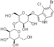 structure of CAS# 177966-52-8, 5-Bromo-4-chloro-1H-indol-3-yl 4-O-beta-D-glucopyranosyl-beta-D-glucopyranoside
