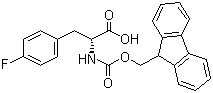 structure of CAS# 177966-64-2, Fmoc-D-4-氟苯丙氨酸