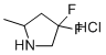 structure of CAS# 1781074-90-5, 4,4-Difluoro-2-methylpyrrolidine hydrochloride