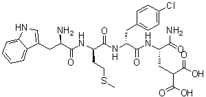 CAS # 178396-45-7, D-Tryptophyl-D-methionyl-4-chloro-D-phenylalanyl-4-carboxy-L-alpha-glutamine