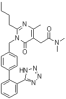 CAS # 178554-19-3, 2-Butyl-1,6-dihydro-N,N,4-trimethyl-6-oxo-1-[[2'-(1H-tetrazol-5-yl)[1,1'-biphenyl]-4-yl]methyl]-5-pyrimidineacetamide
