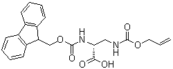 structure of CAS# 178924-05-5, N-[(9H-Fluoren-9-ylmethoxy)carbonyl]-3-[[(2-propen-1-yloxy)carbonyl]amino]-D-alanine