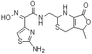CAS # 178949-04-7, 2-Amino-alpha-(hydroxyimino)-N-[(1,2,5,7-tetrahydro-5-methyl-7-oxo-4H-furo[3,4-d][1,3]thiazin-2-yl)methyl]-4-thiazoleacetamide