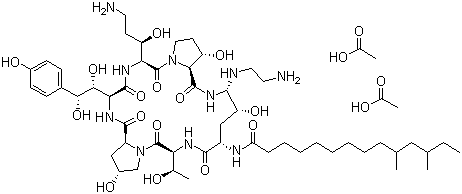 structure of CAS# 179463-17-3, Caspofungin acetate