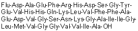 CAS # 1802087-78-0, N6-[(3',6'-Dihydroxy-3-oxospiro[isobenzofuran-1(3H),9'-[9H]xanthen]-5-yl)carbonyl]-L-alpha-aspartyl-L-alanyl-L-alpha-glutamyl-L-phenylalanyl-L-arginyl-L-histidyl-L-alpha-aspartyl-L-serylglycyl-L-tyrosyl-L-alpha-glutamyl-L-valyl-L-histidyl-L-histidyl-L-glutaminyl-L-lysyl-L-leucyl-L-valyl-L-phenylalanyl-L-phenylalanyl-L-alanyl-L-alpha-glutamyl-L-alpha-aspartyl-L-valylglycyl-L-seryl-L-asparaginyl-L-lysylglycyl-L-alanyl-L-isoleucyl-L-isoleucylglycyl-L-leucyl-L-methionyl-L-valylglycylglycyl-L-valyl-L-valyl-L-isoleucyl-L-alanine