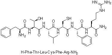 CAS 登录号：180387-76-2, L-苯丙氨酰-L-苏氨酰-L-亮氨酰-L-半胱氨酰-L-苯丙氨酰-L-精氨酰胺