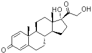 CAS # 1807-14-3, 17,21-Dihydroxypregna-1,4-diene-3,20-dione, 17alpha,21-Dihydroxypregna-1,4-diene-3,20-dione, delta1,4-Reichstein S, delta'-Dehydrocortexolone