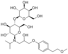 CAS # 1809560-22-2, Metoprolol Impurity 14, (2S,3R,4S,5R,6R)-2-(((2R,3S,4R,5R,6R)-4,5-dihydroxy-6-((2-hydroxy-3-(4-(2-methoxyethyl)phenoxy)propyl)(isopropyl)amino)-2-(hydroxymethyl)tetrahydro-2H-pyran-3-yl)oxy)-6-(hydroxymethyl)tetrahydro-2H-pyran-3,4,5-triol