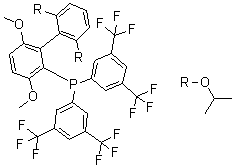 structure of CAS# 1810068-31-5, 二[3,5-二(三氟甲基)苯基][3,6-二甲氧基-2',6'-二(异丙氧基)[1,1'-联苯]-2-基]膦