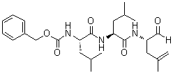 CAS # 181139-85-5, (S)-N-[(Phenylmethoxy)carbonyl]-L-leucyl-N-(1-formyl-3-methyl-3-butenyl)-L-leucinamide