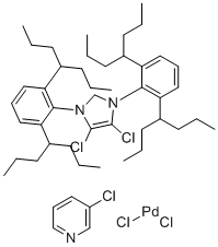 structure of CAS# 1814936-54-3, (SP-4-1)-[1,3-双[2,6-双(1-丙基丁基)苯基]-4,5-二氯-1,3-二氢-2H-咪唑-2-亚基]二氯(3-氯吡啶-κN)-钯