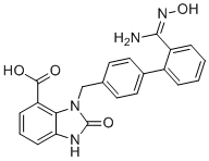 structure of CAS# 1821386-21-3, (Z)-3-((2'-(n'-hydroxycarbamimidoyl)-[1,1'-biphenyl]-4-yl)methyl)-2-oxo-2,3-dihydro-1H-benzo[d]imidazole-4-carboxylic acid