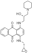 structure of CAS# 1821496-27-8, 1-[[(2S)-2-羟基-3-(1-哌啶基)丙基]氨基]-4-[[(2S)-2-环氧乙烷基甲基]氨基]-9,10-蒽醌