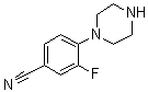 structure of CAS# 182181-38-0, 3-氟-4-(哌嗪-1-基)苯甲腈