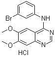structure of CAS# 183322-45-4, 6,7-Dimethoxy-4-[N-(3-bromophenyl)amino]quinazoline hydrochloride
