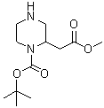 CAS # 183852-65-5, 2-((Methoxycarbonyl)methyl)piperazine-1-carboxylic acid tert-butyl ester, tert-Butyl 2-(2-methoxy-2-oxoethyl)piperazine-1-carboxylate