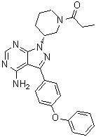 CAS 登录号：1839099-22-7, 1-[(3R)-3-[4-氨基-3-(4-苯氧基苯基)-1H-吡唑并[3,4-d]嘧啶-1-基]-1-哌啶基]-1-丙酮