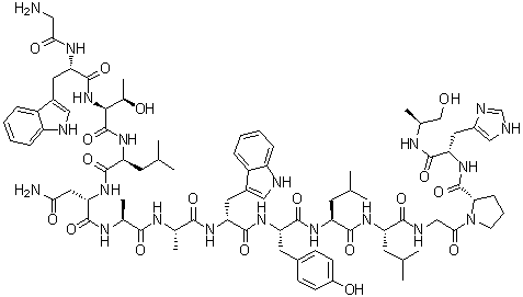 CAS 登录号：184683-37-2, 甘氨酰-L-色氨酰-L-苏氨酰-L-亮氨酰-L-天冬氨酰胺酰-L-丙氨酰-L-丙氨酰-D-色氨酰-L-酪氨酰-L-亮氨酰-L-亮氨酰甘氨酰-L-脯氨酰-N-[(1S)-2-羟基-1-甲基乙基]-L-组胺酰胺