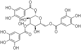 structure of CAS# 18483-17-5, 1,3,6-三-O-3,4,5-三羟基苯甲酰-beta-D-葡萄糖